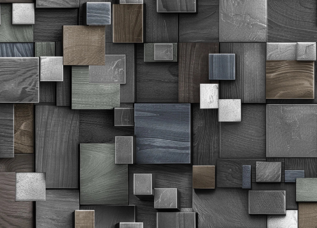 Tappeto Passatoia Cucina Antiscivolo Con Stampa Digitale Dis.Quadri 3D Grigio - 50x500 - Quadri Grigio