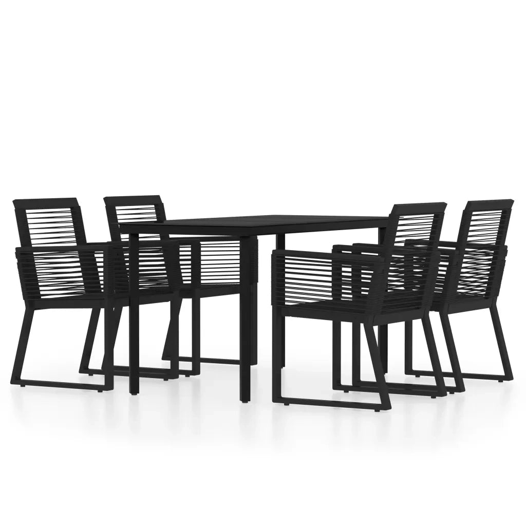 Set Mobili da Pranzo per Giardino 5 pz Nero 3099151