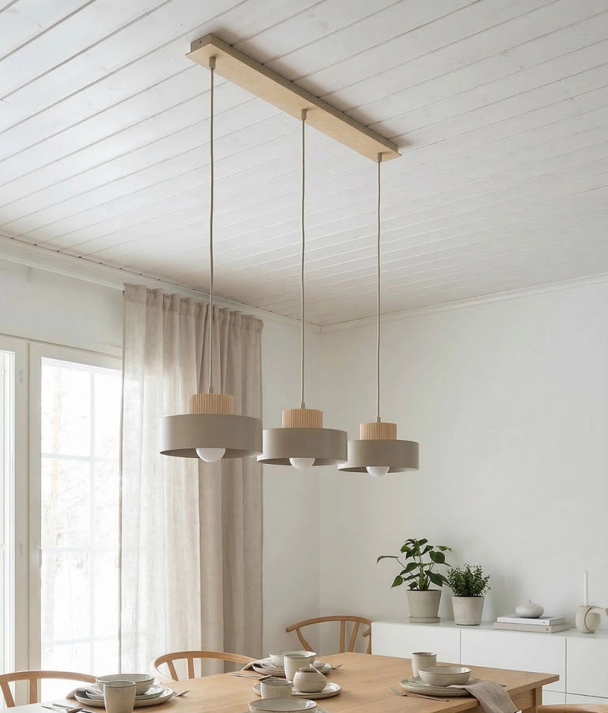 Lampada sospesa KIVI japandi beige 3xE27 Emibig