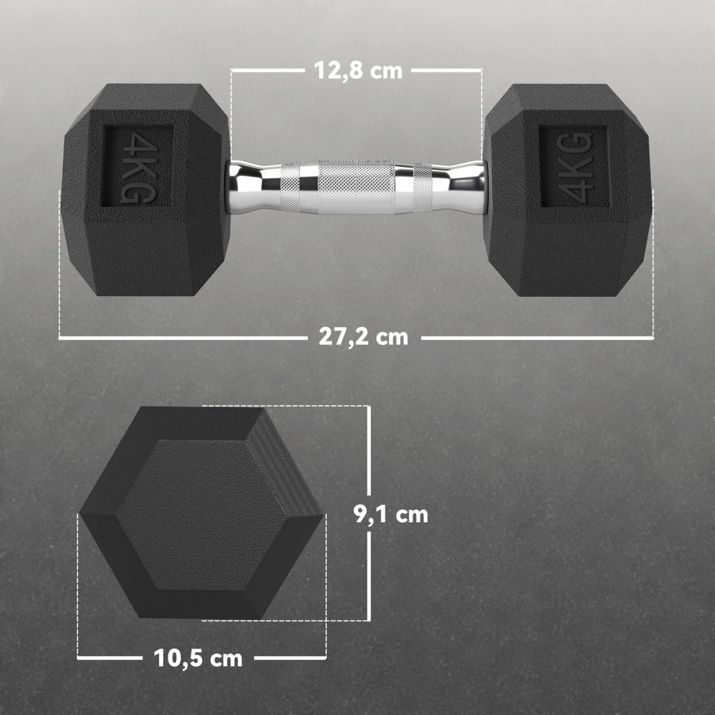 Set manubri 2x4 kg con bilanciere ¨C Minimal ¨C Nero e argento