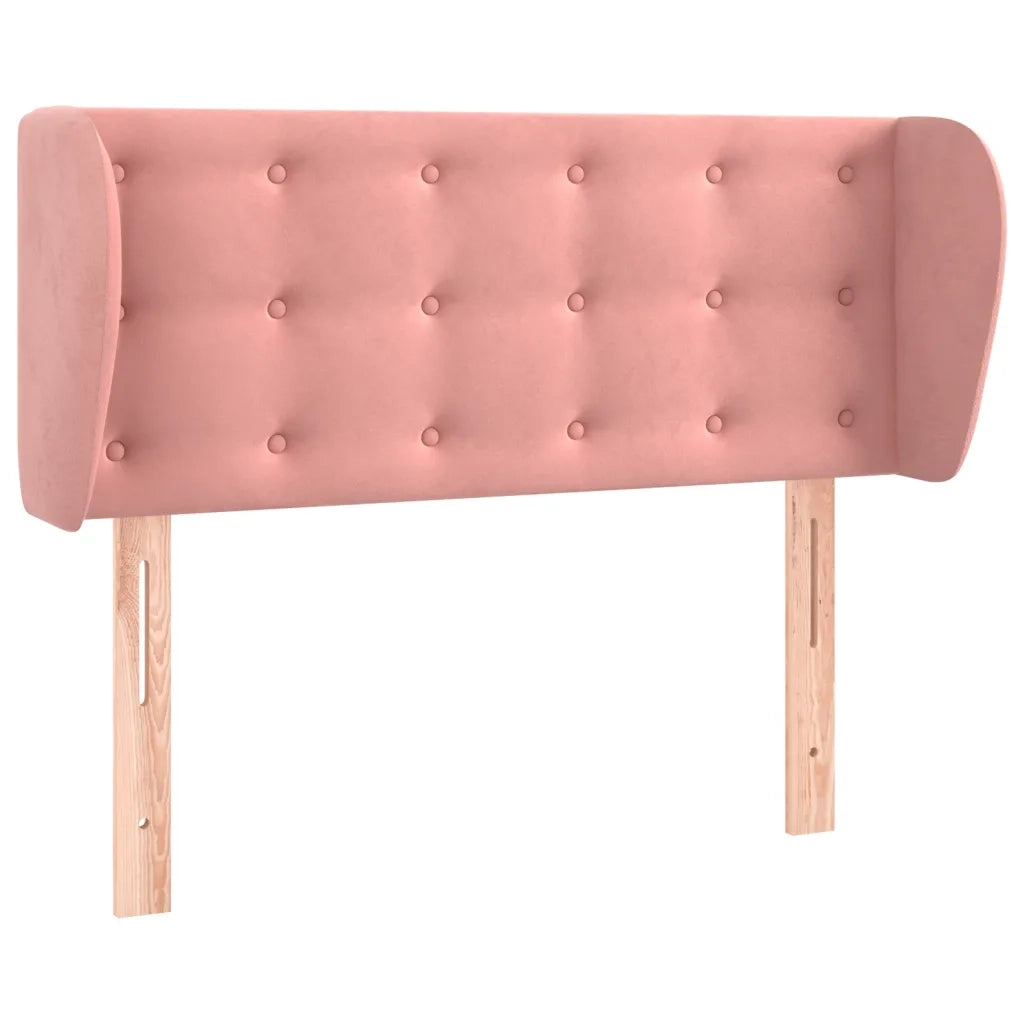 Testiera ad Orecchio-Testata con Orecchie Rosa 83x23x78/88 cm in Velluto 893339