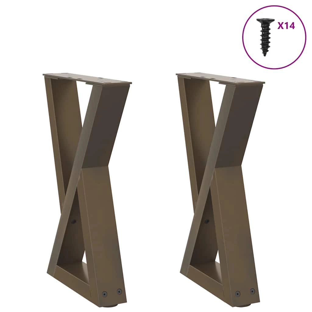 Set di 2 gambe regolabili per tavolino da caffè 38 x 42-43,3 cm in acciaio verniciato a polvere naturale 02_0056989