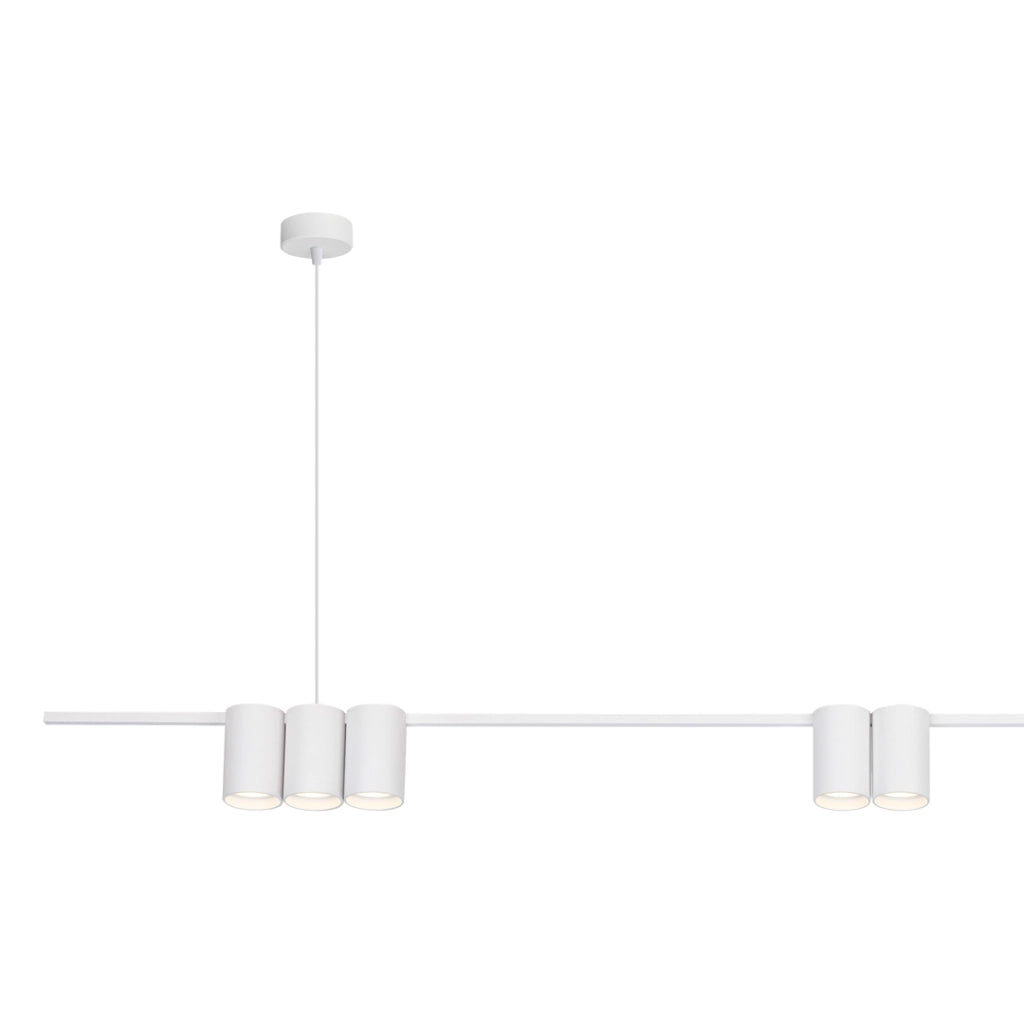 Lampada a sospensione bianca barra 7 spot Genesis GU10 Milagro