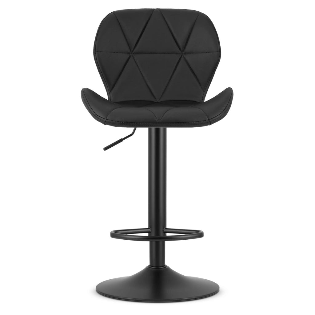 Sgabello da bar West in ecopelle nera con base regolabile