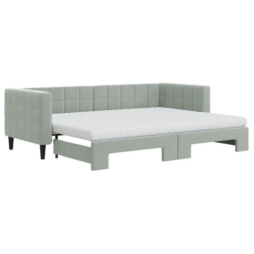 Divano Letto Estraibile Materassi Grigio Chiaro 80x200 Velluto 3196708