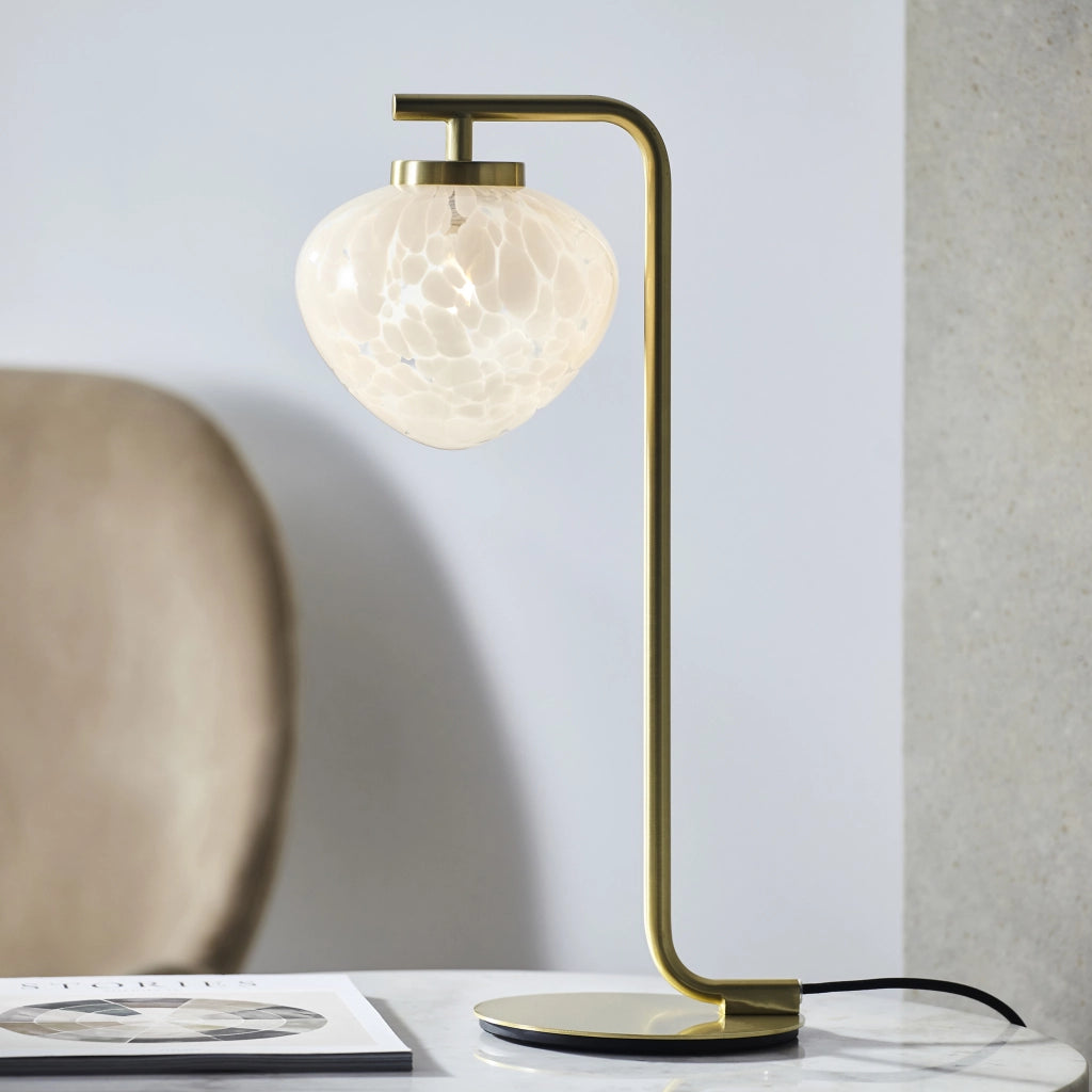Lampada da tavolo Art Déco ottone satinato G9 Endon