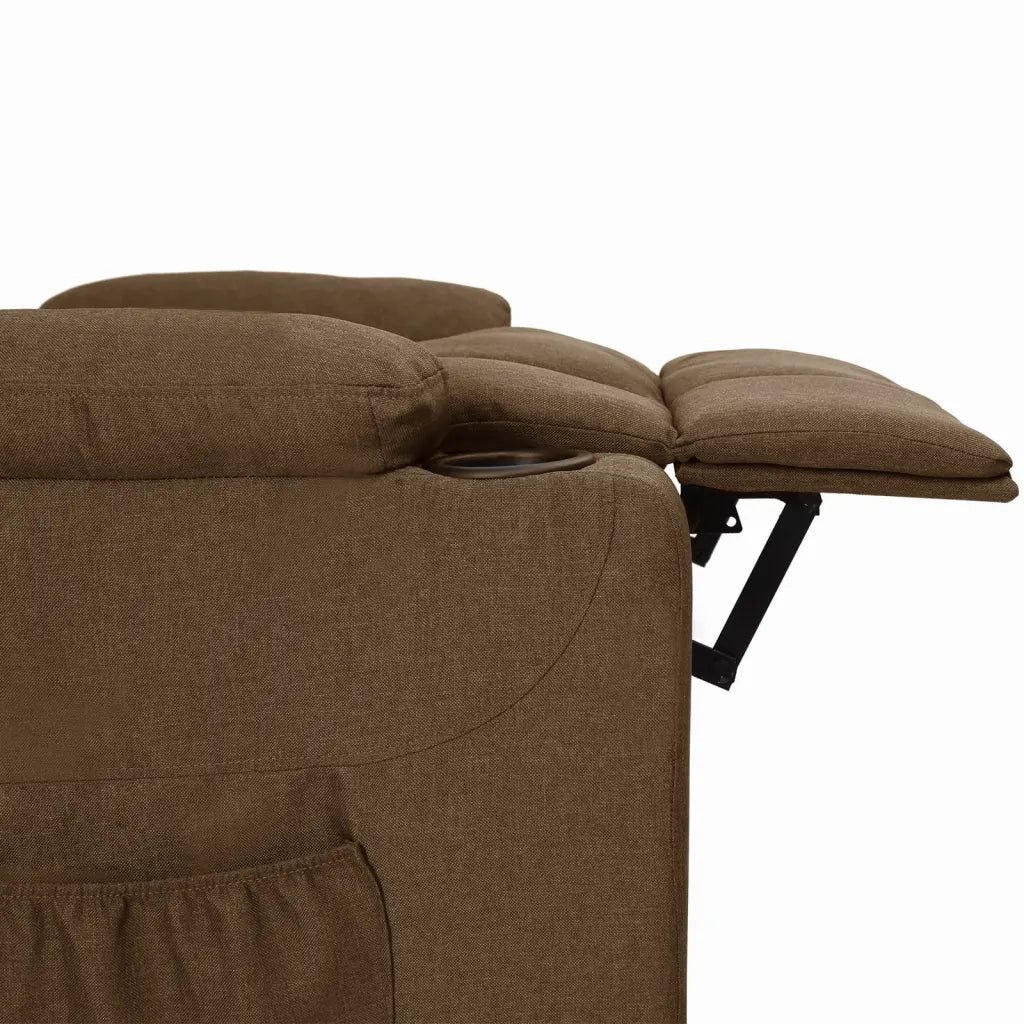 Poltrona Reclinabile in Tessuto Marrone 339086