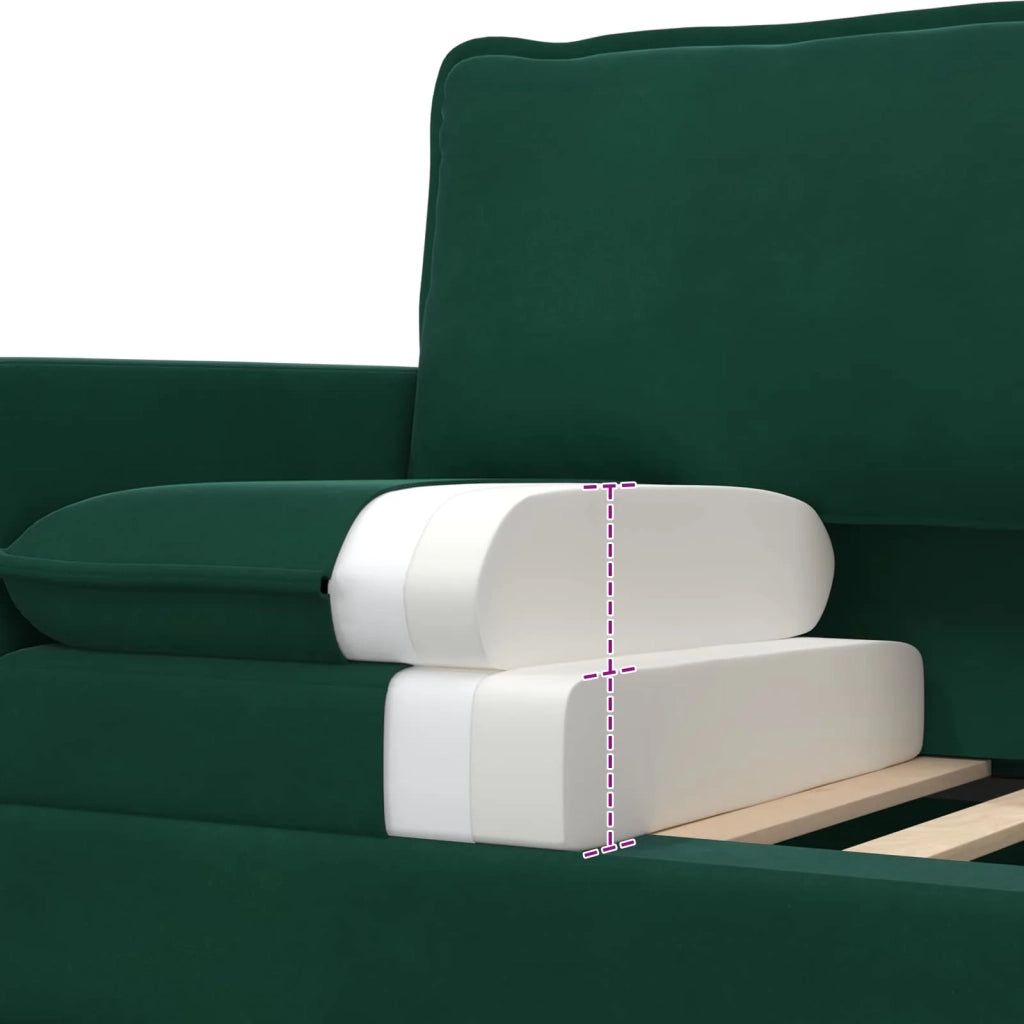 Set di divani 2 pcs Verde Scuro Velluto 3417069