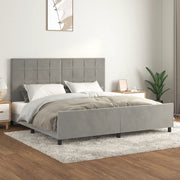 Giroletto senza Materasso Grigio Chiaro 200x200 cm Velluto