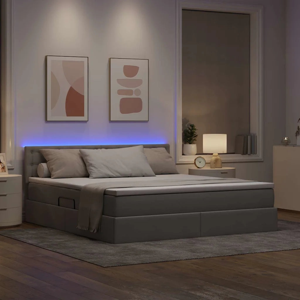 Letto con contenitore e LED con led Talpa 180 x 200 cm Tessuto 3371289