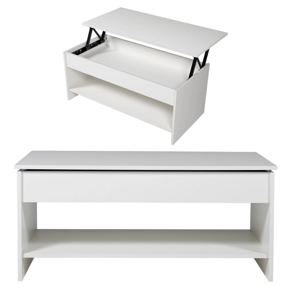 Tavolino con piano sollevabile bianco HEDDA