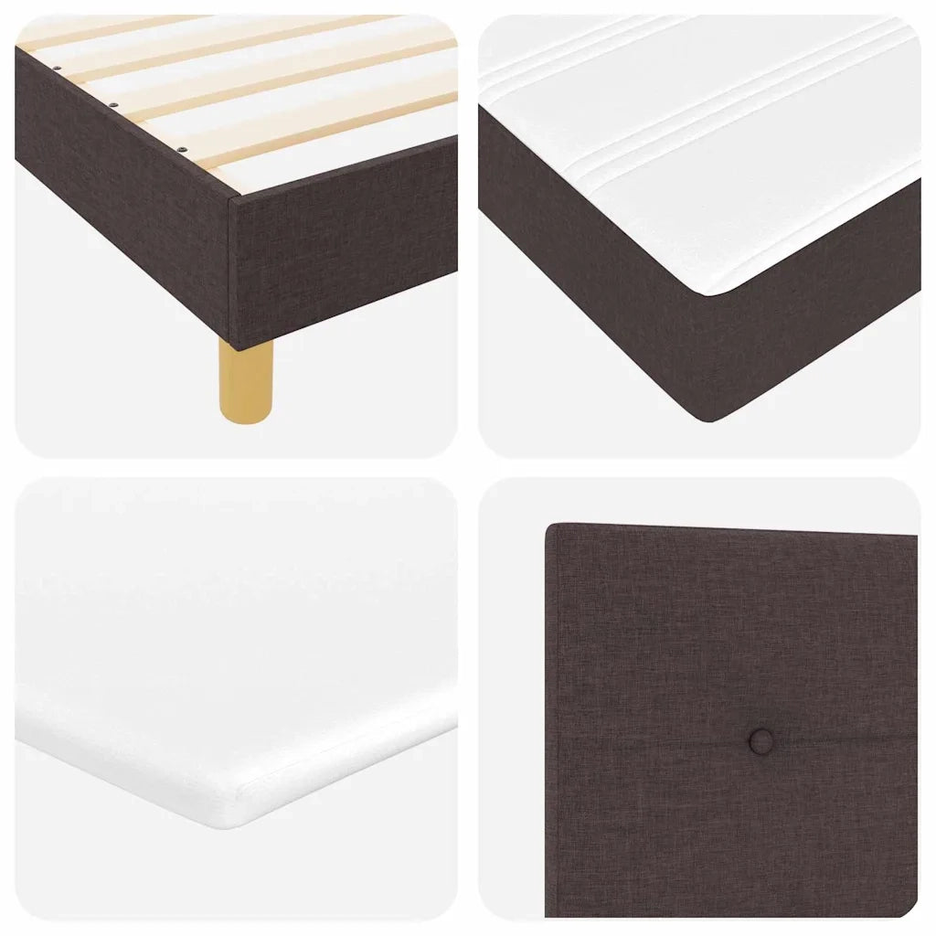 Letto a molle con cuscino Marrone Scuro 90 x 200 cm Tessuto 3338891