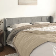Testiera ad Orecchio-Testata con Orecchie Grigio Chiaro 183x23x78/88 cm in Velluto 956783