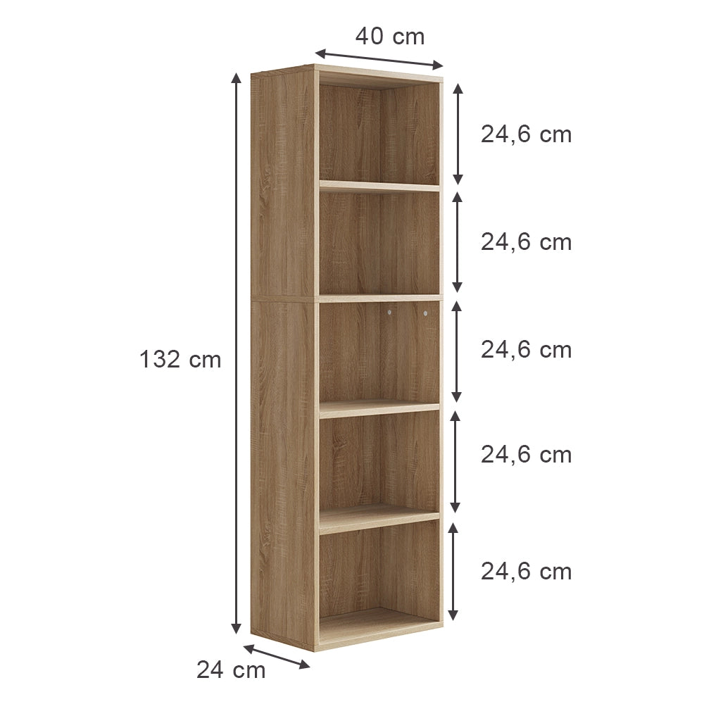 Vicco Libreria Sonoma 40 x 132 cm con 5 scomparti
