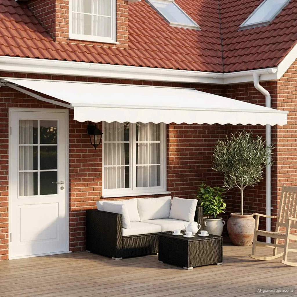 Cornice per Tenda Manuale con LED Bianco 4,5 × 3,5 m 3420681