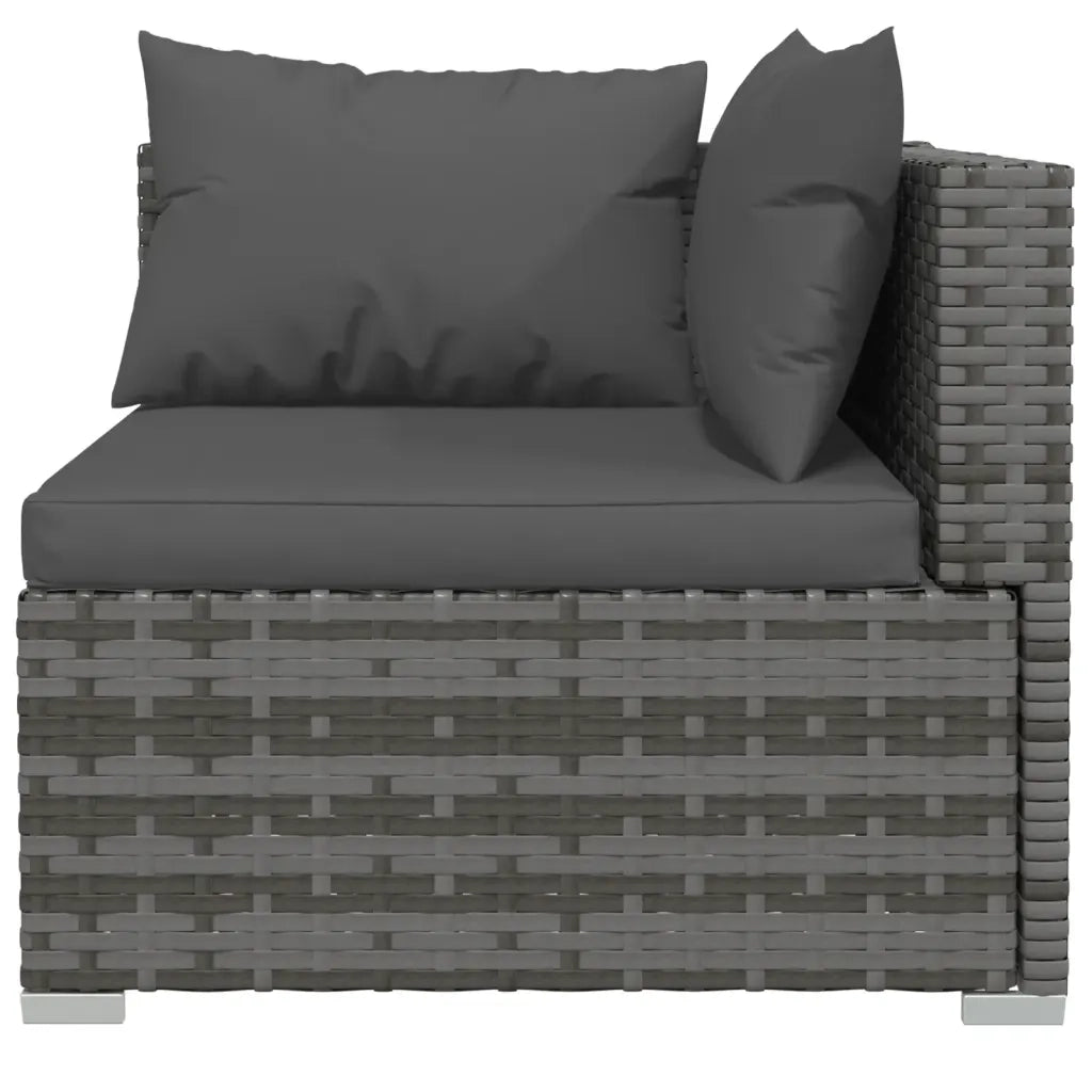 Set Divani da Giardino 5 pz con Cuscini in Polyrattan Grigio 3101485
