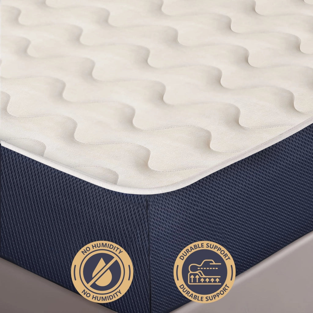 Materasso matrimoniale 140x190 in Waterfoam Ipoallergenico, 30 cm ESSENTIAL | Imbottitura in Ovatta e Rivestimento in Tessuto 3D Traspirante, Antiacaro e Antifungino | Made in Italy