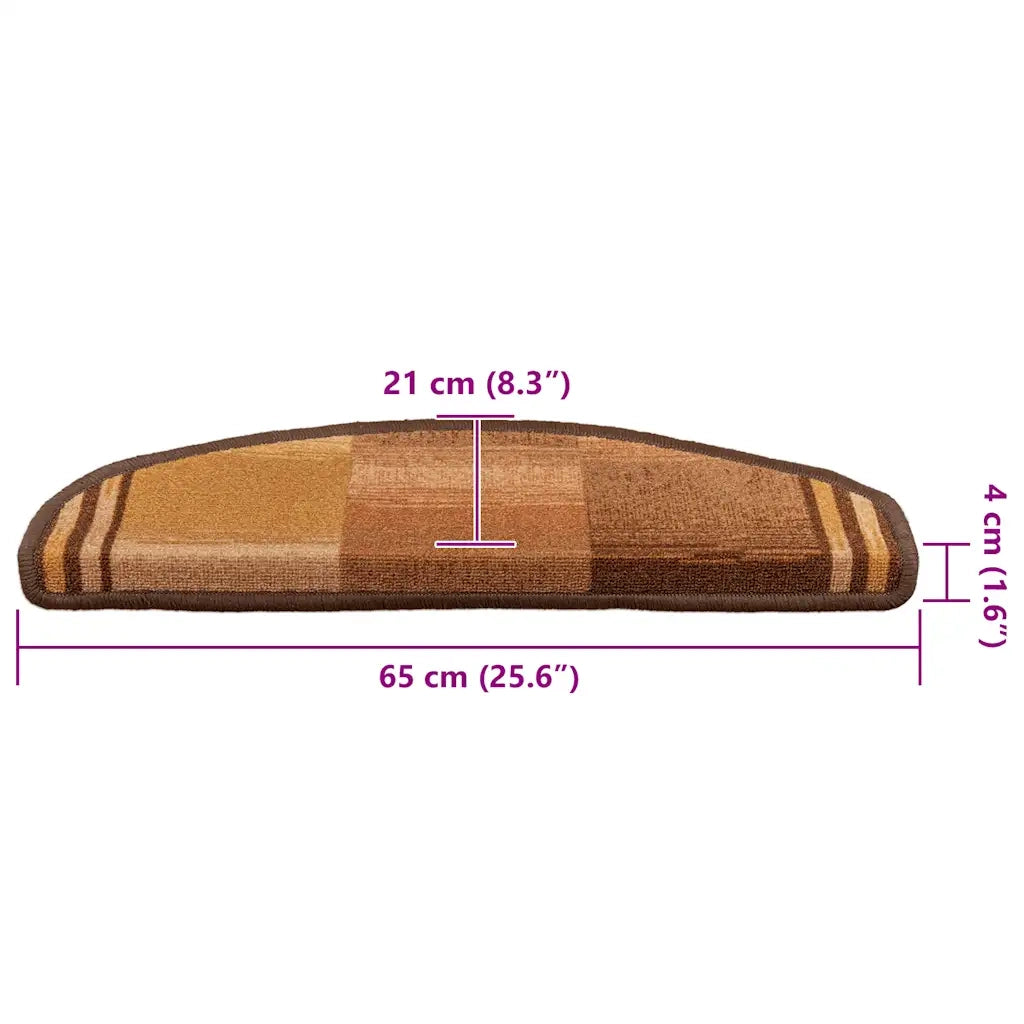 Tappetini per Scale Autoadesivi 10pz 65x21x4 cm Marroni 149837