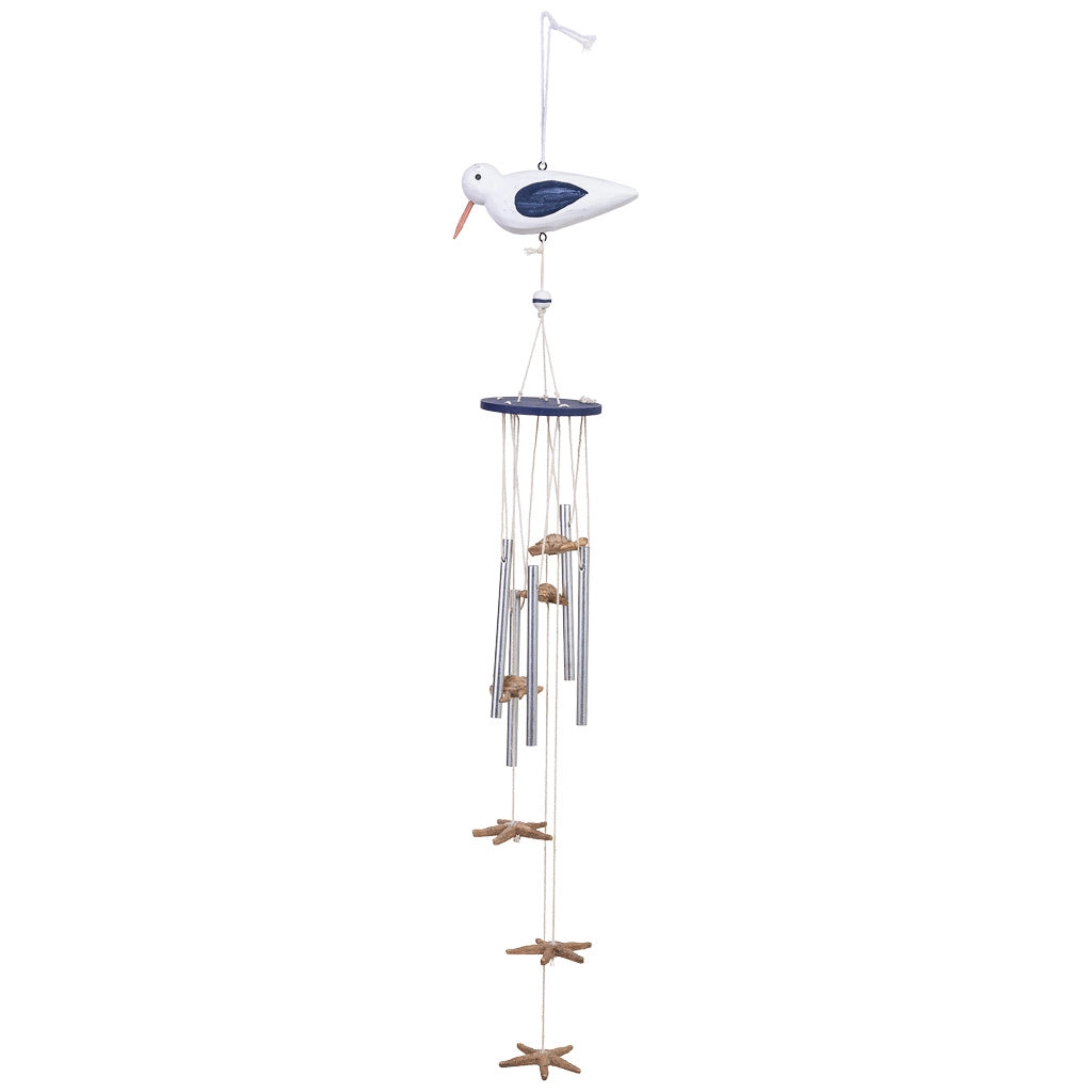 Carillon a vento in legno blu 14x8,5x75h cm