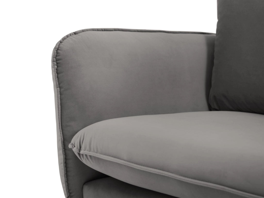Cosmopolitan Design - Divano "Vienna" 3 posti in velluto grigio chiaro 