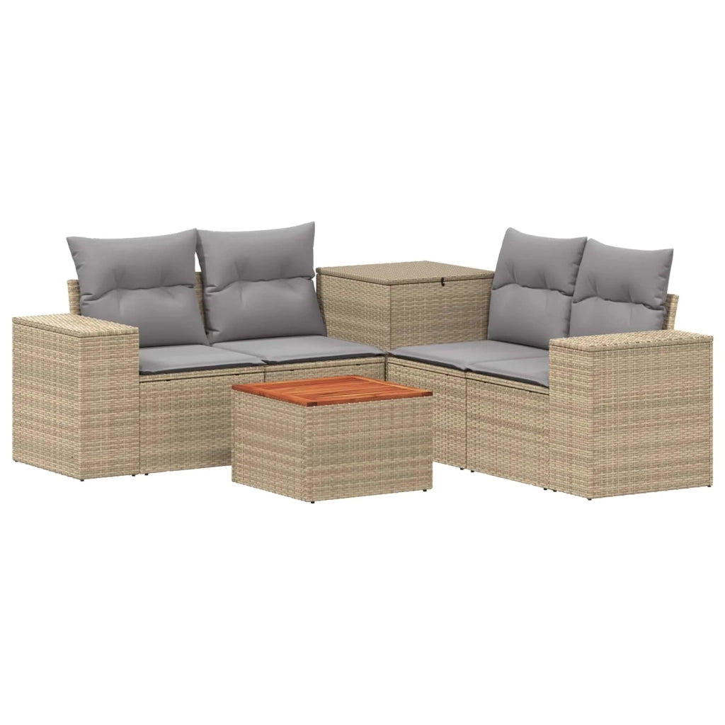 Set di divani 6 pz Beige e Grigio Chiaro 3447581