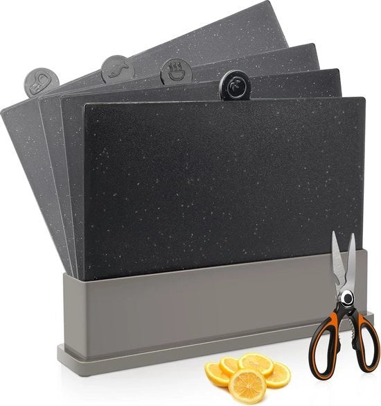 Tavolo da Cucina in Plastica, Set da 4, Tavoli da Cucina con Maniglia e Racks, Senza BPA, Resistenti al Lavastoviglie, Durevoli, Antiscivolo