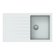 Lavello 86 cm da incasso in sintetico effetto granito una vasca - Bianco