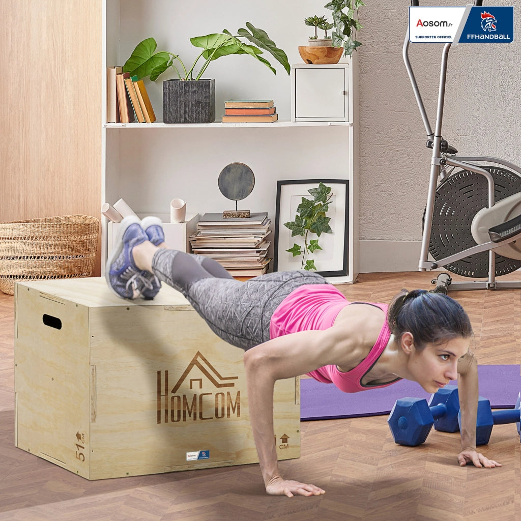 Box Jump Pliometrico 3 in 1 ¨C Xylo ¨C 61x51x76cm Legno