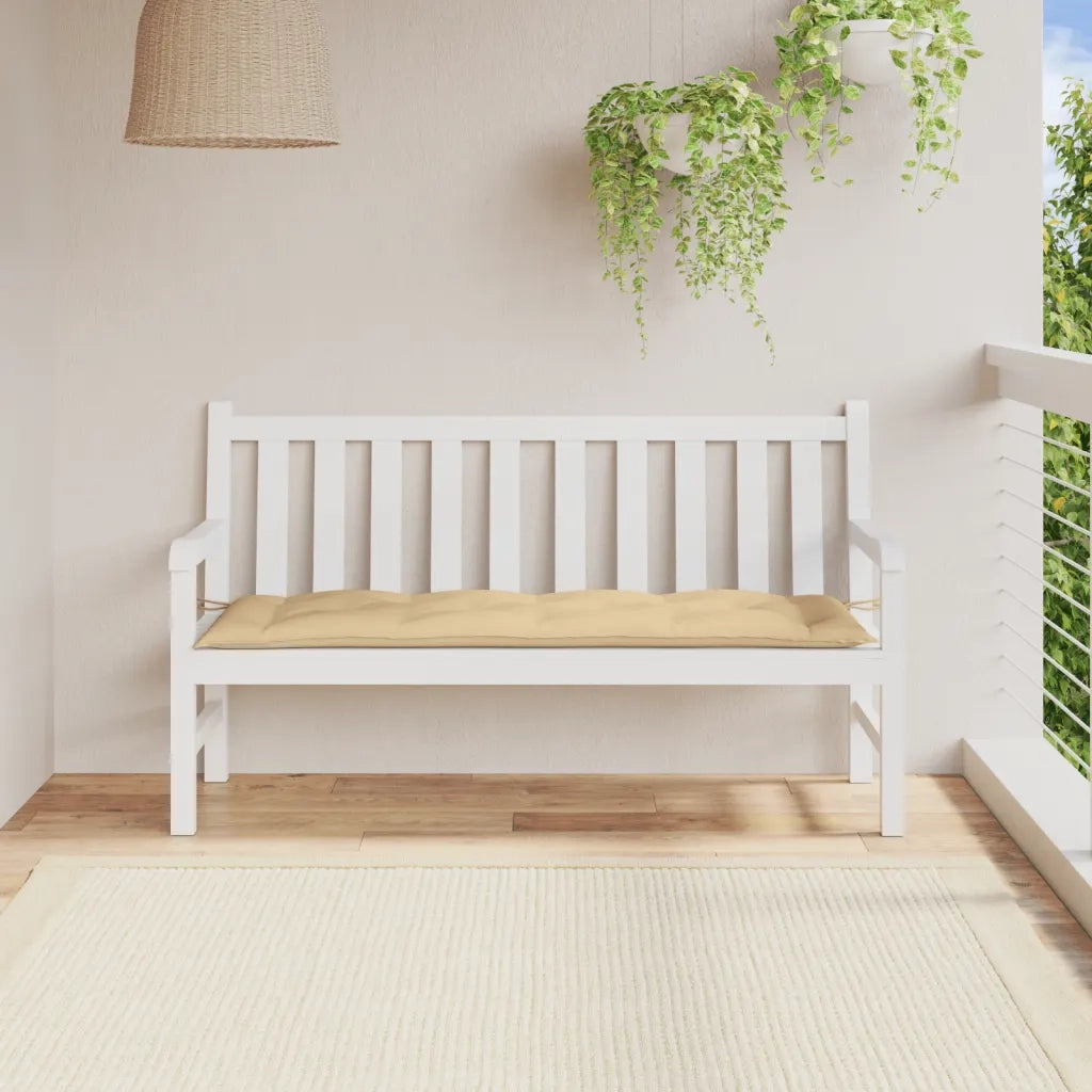 Cuscino Panca da Giardino-Cuscini per panchina da esterno Beige M¨¦lange 150x50x7 cm in Tessuto