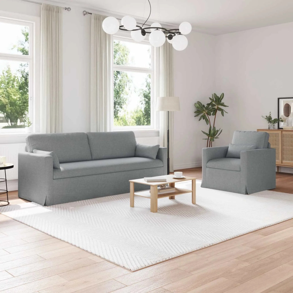 Set di divani 2 pcs Grigio chiaro 198 x 78 x 80 cm Tessuto 3407581