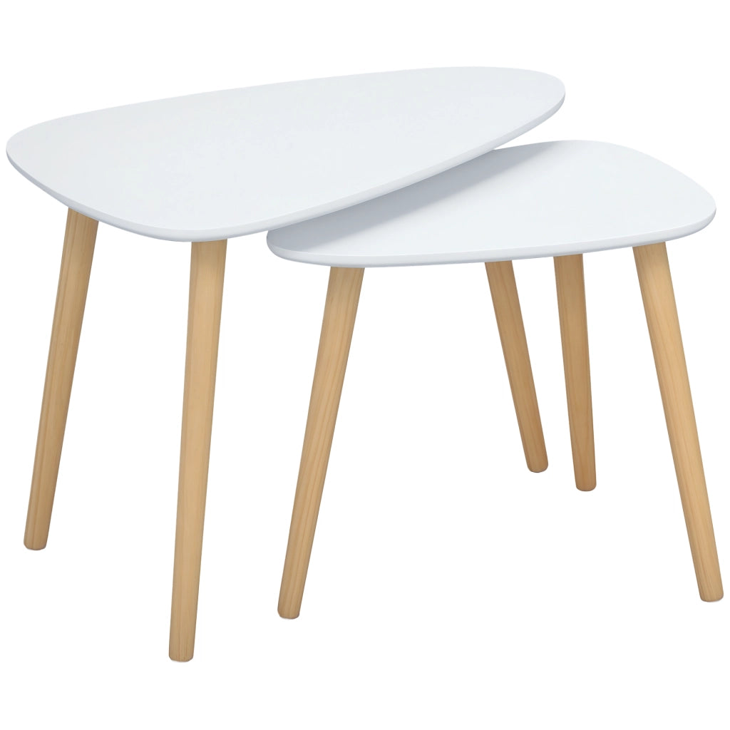 Tavolino da caff¨¨ nidificante design scandinavo ¨C zephmum ¨C bianco
