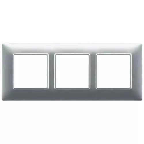 VIMAR PLANA - PLACCA 6M (2+2+2) INT57 ARGENTO OPACO