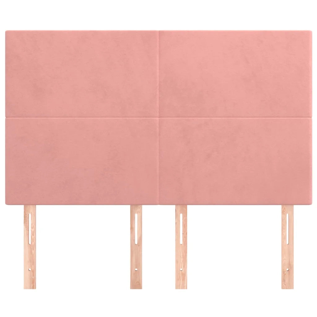 Testiera Rosa 144x5x118/128 cm Velluto 3116105