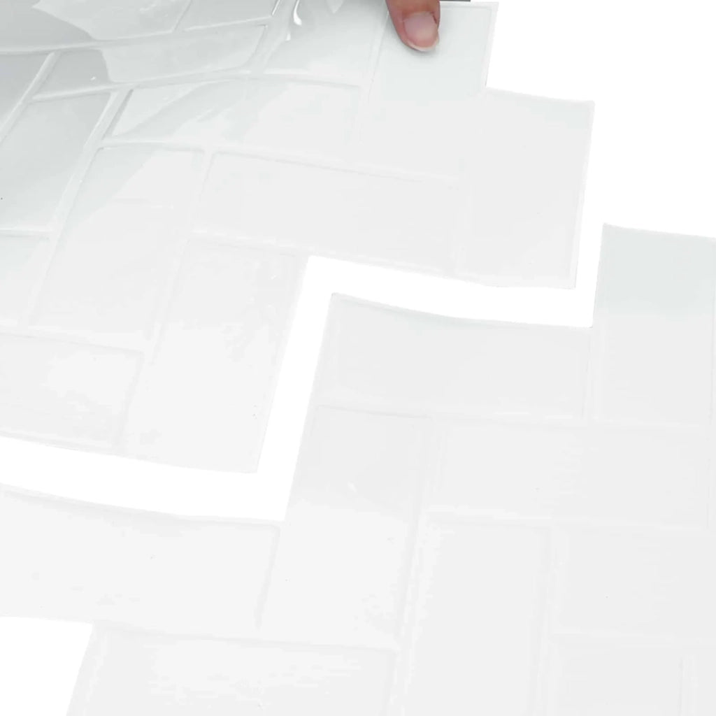 Piastrella a Spina di Pesce 10 pz Bianco 30 x 30 cm CFW5948221