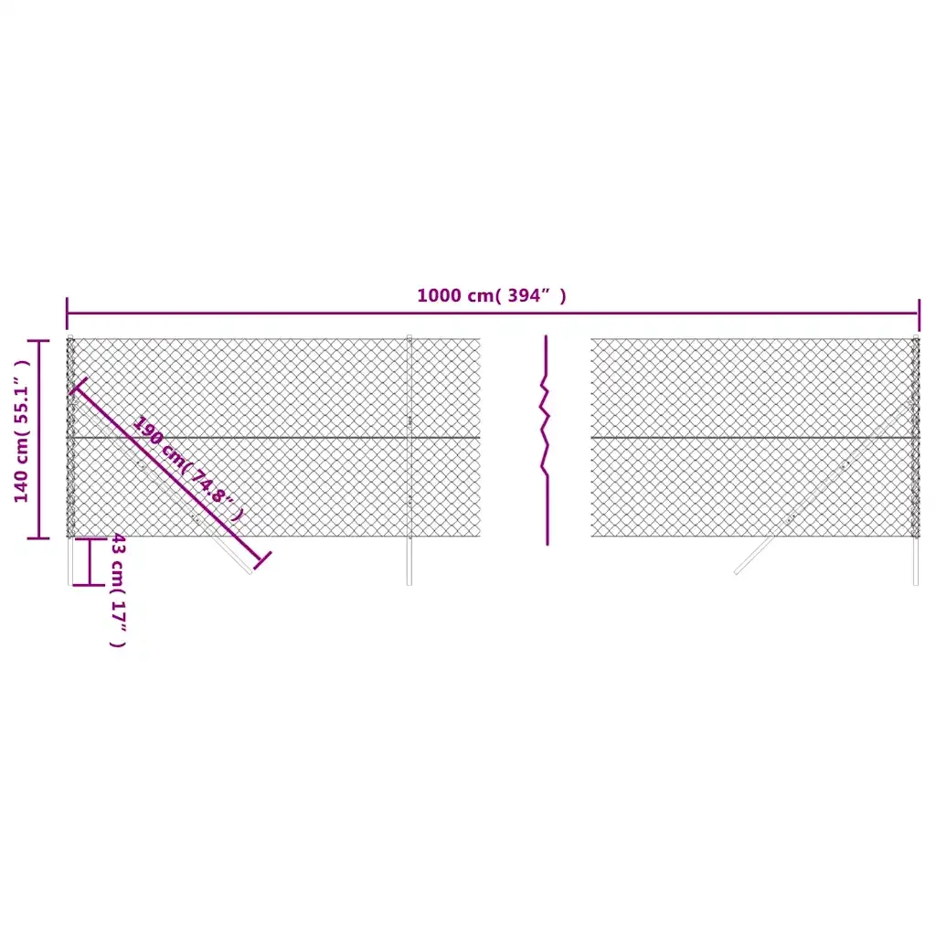 Recinzione da Giardino | Recinzione a Rete Verde 1,4x10 m