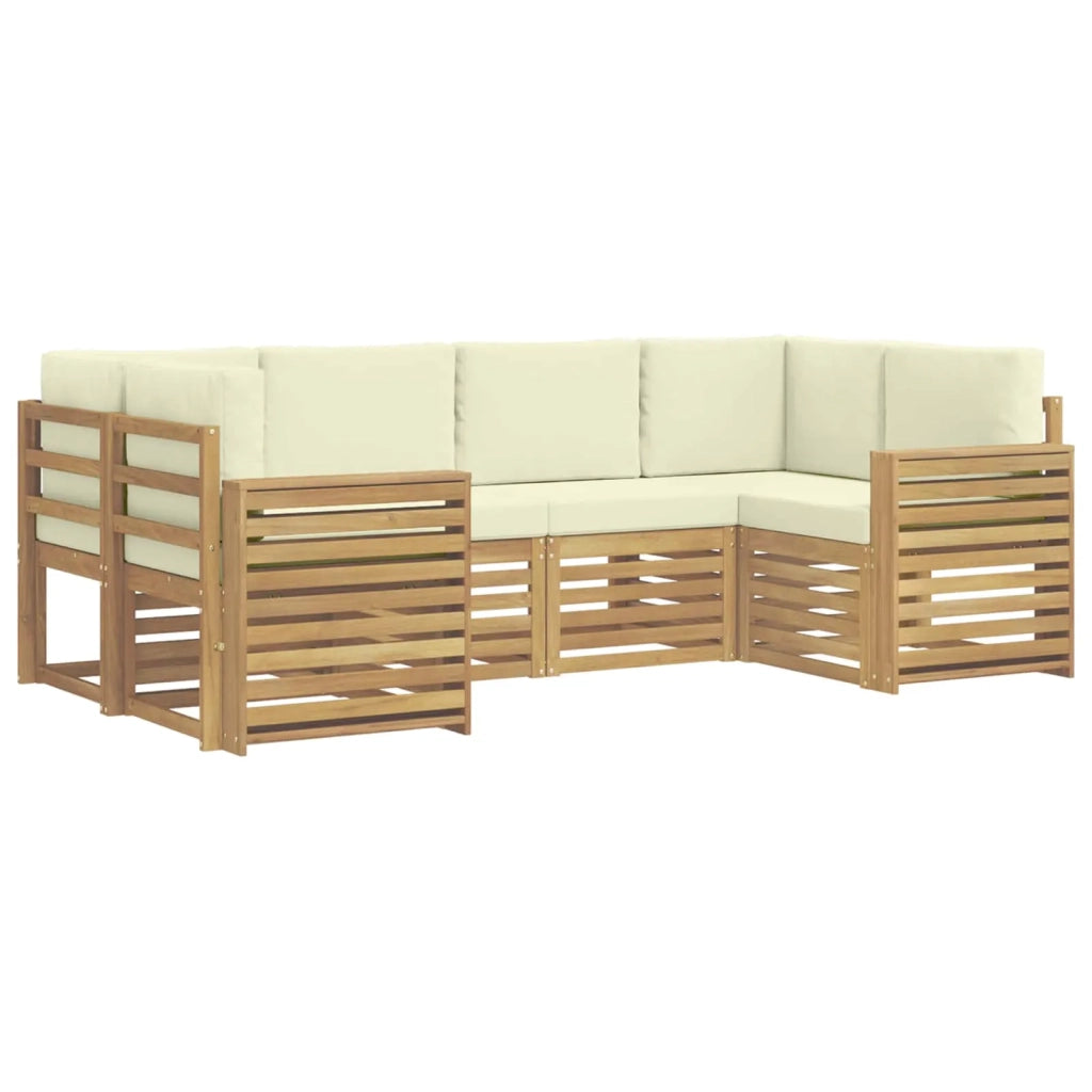 Set di divani da esterno 6 pcs Bianco e Crema 3392400