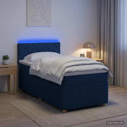 Letto box spring con materasso Blu 100 x 200 cm Tessuto 3452875
