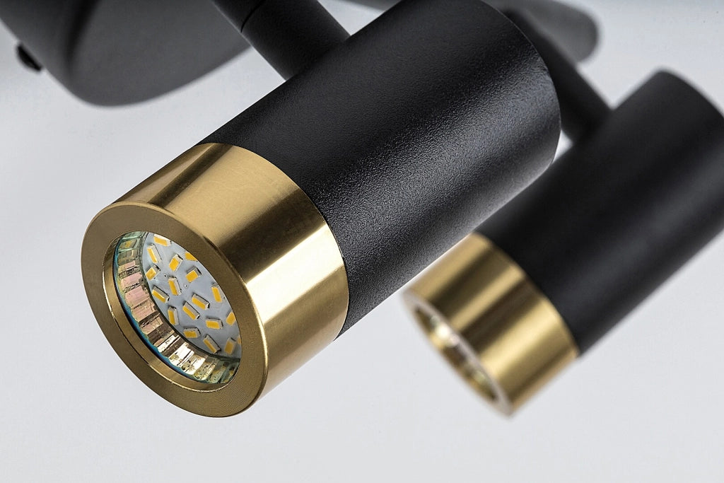 Plafoniera Rabalux Kadir nero oro 2 spot LED 6W