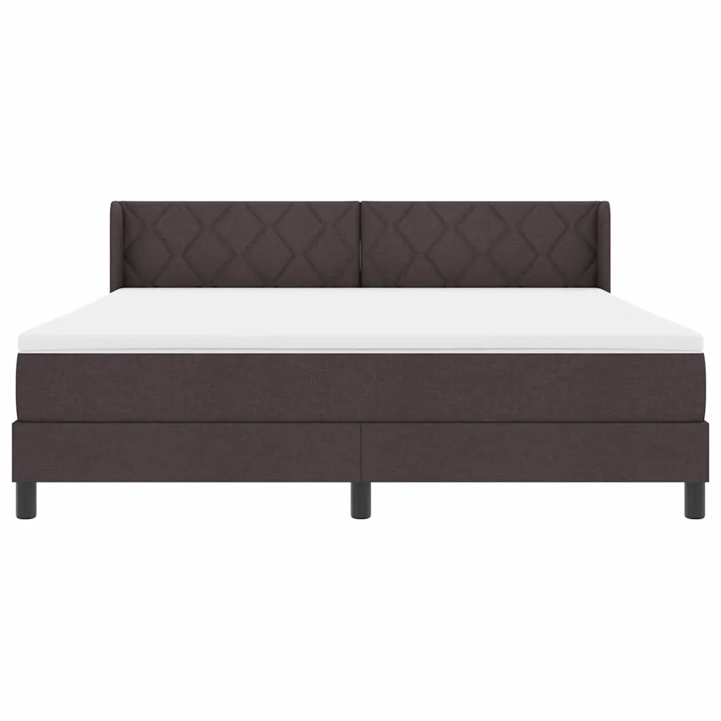 Letto a molle Marrone Scuro 200 x 180 cm Poliestere 3341184