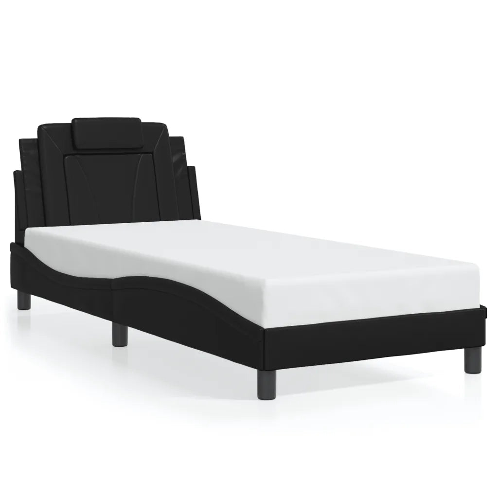 Giroletto Viana con LED senza Materasso Nero 80x200 cm