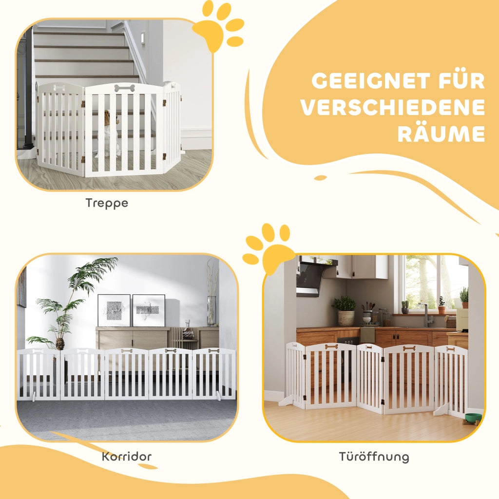 Cancello per Cani ¨C zephmum ¨C Bianco 258x30x61 cm