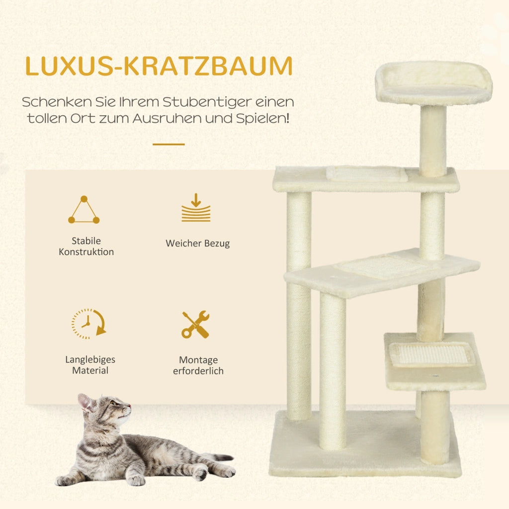 Tiragraffi per Gatto con Piattaforma ¨C Minimal ¨C Beige 100 cm
