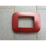 Trade Shop - Placca Placchetta Placchette Compatibili Per Serie Axolute Bticino Colorate Fori - Rosso Metallizzato -7 Fori     -