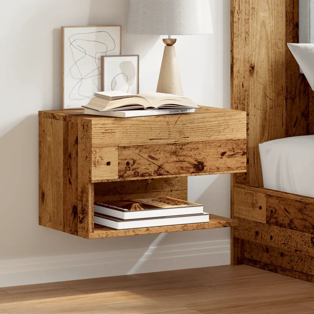 Comodino da Parete-Tavolino da notte Legno Antico