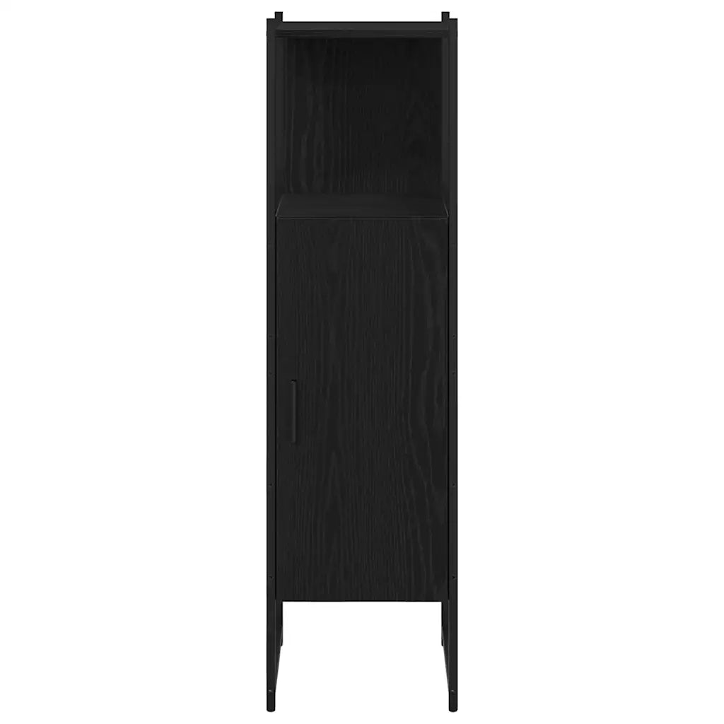 Set di mobili per il Bagno | Armadio da bagno 4 pz Nero Legno multistrato