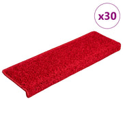 Tappetini per scale 30 pz 65x21x4 cm Rosso Bordo rettangolare 3365832