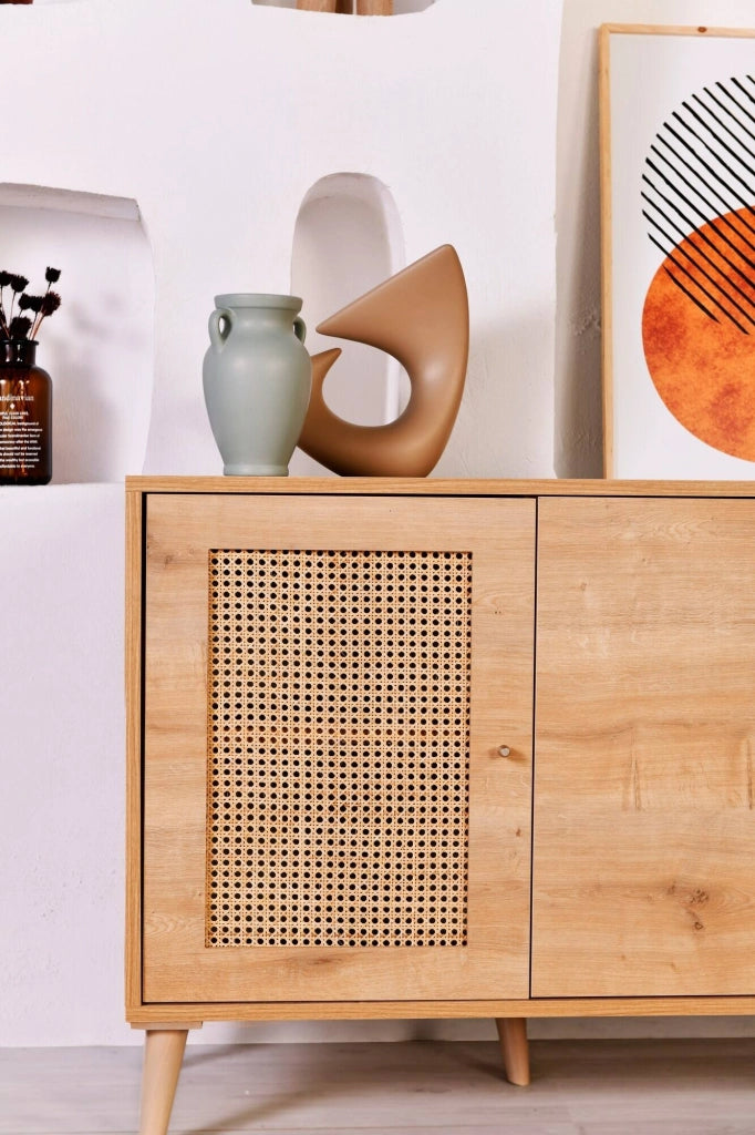 Madia Tarawa, Credenza 3 Ripiani, 180x41x81h cm Marrone Quercia