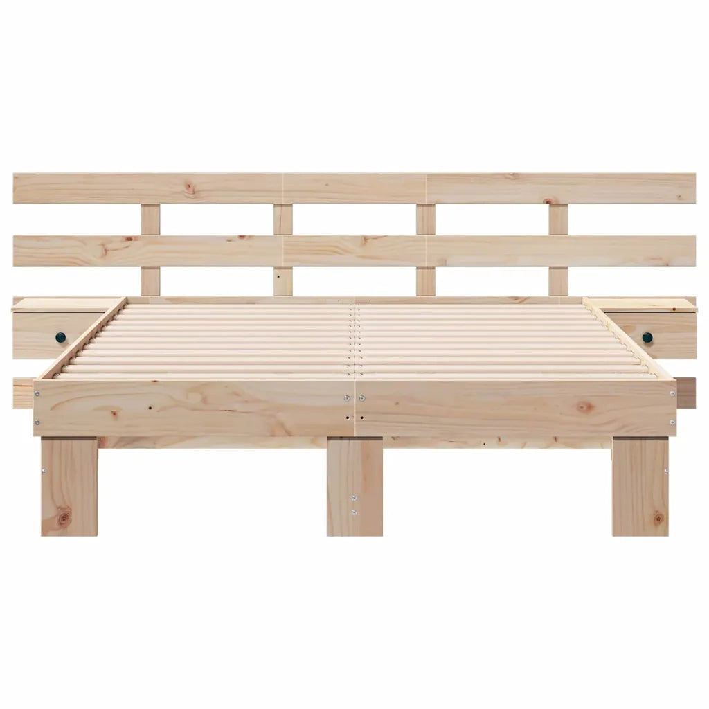 Struttura del letto-Giroletto Marrone 135 x 190 cm Pino massello 278883