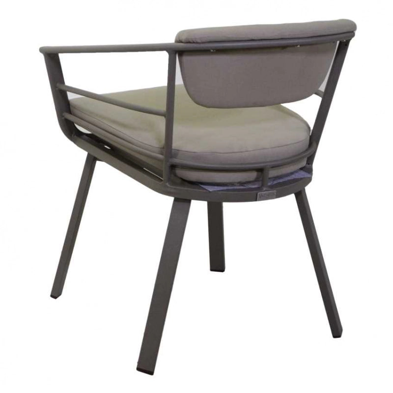 Poltrona alluminio Riverside tortora cm 62x61h49/64/79