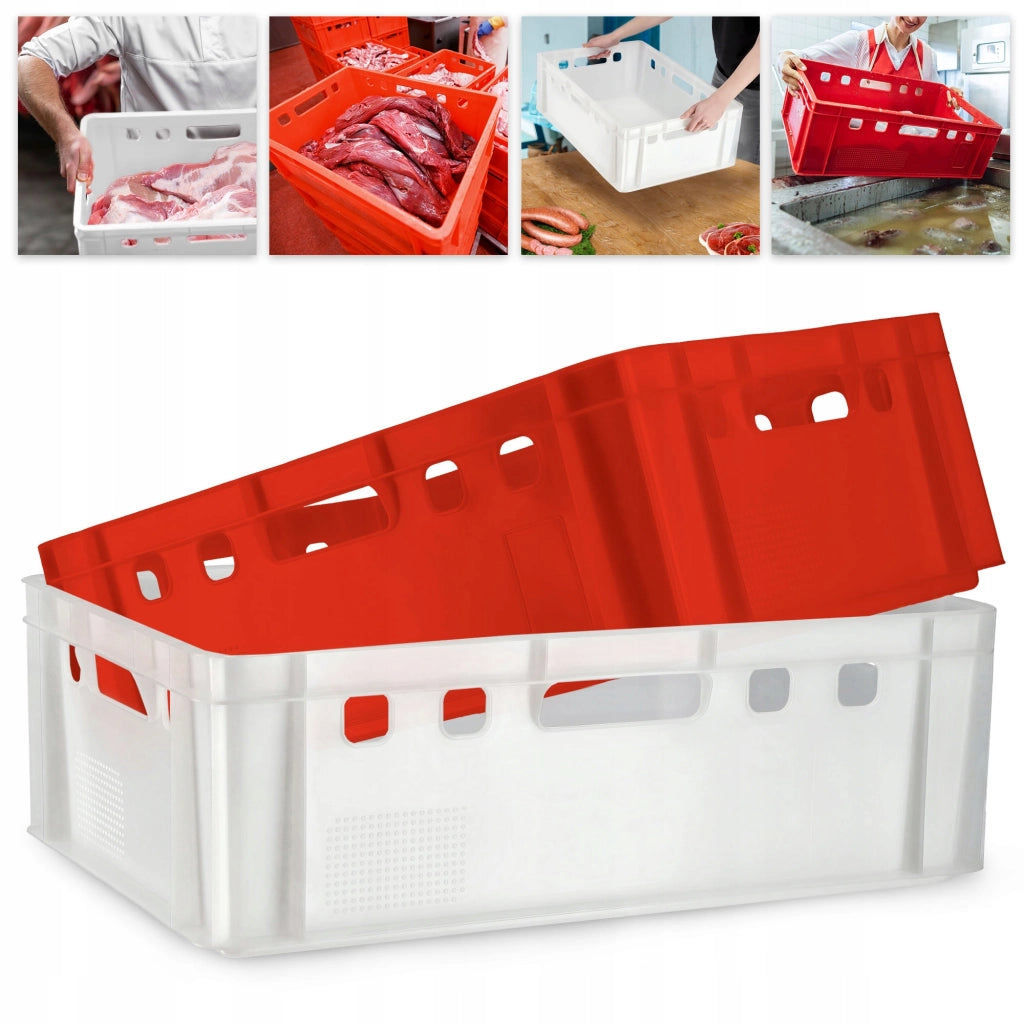 Contenitore per carne in plastica KADAX Euro E2, robusto, certificato, 40L